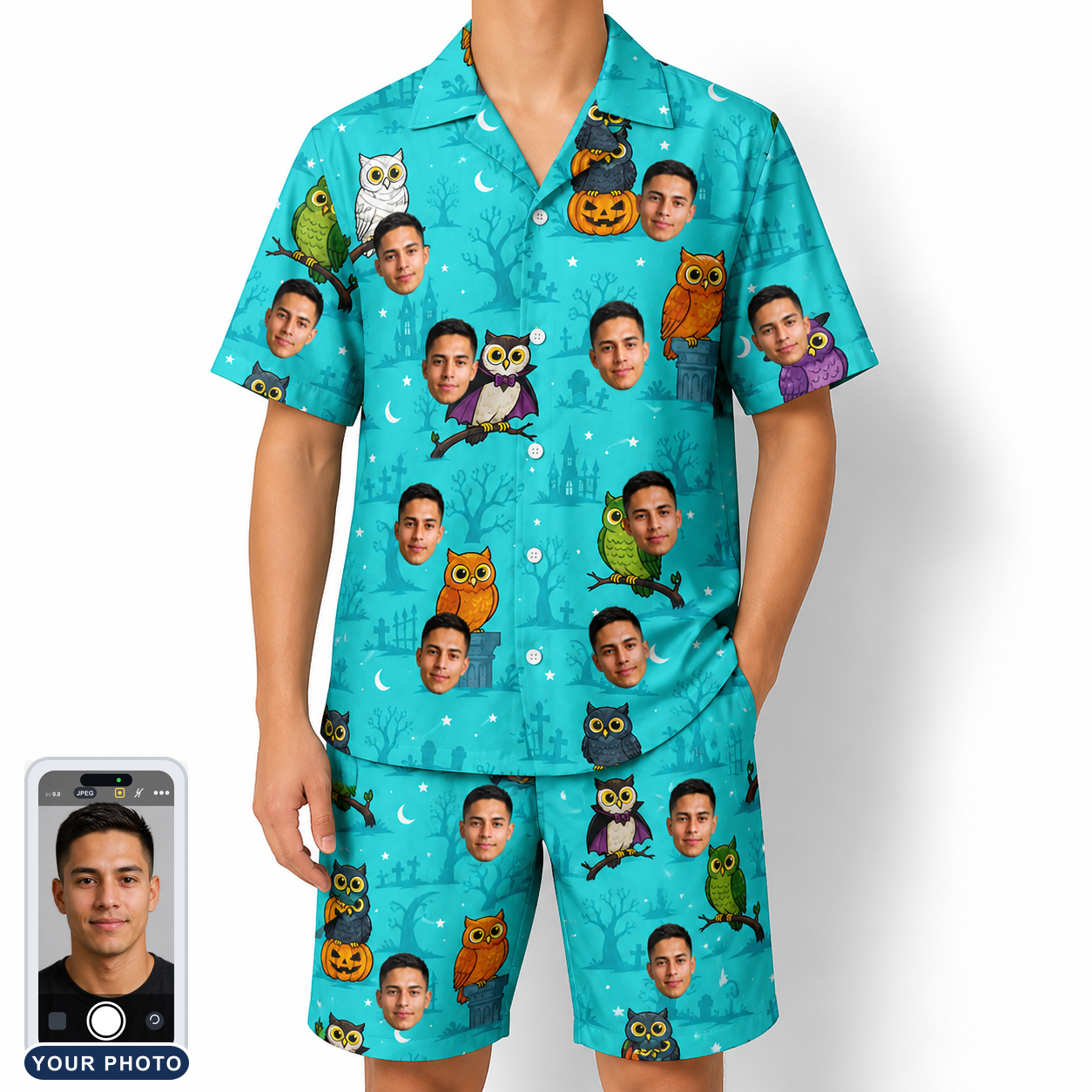 Men's Nocturnal Nonsense Custom Face Shirt & Shorts Set