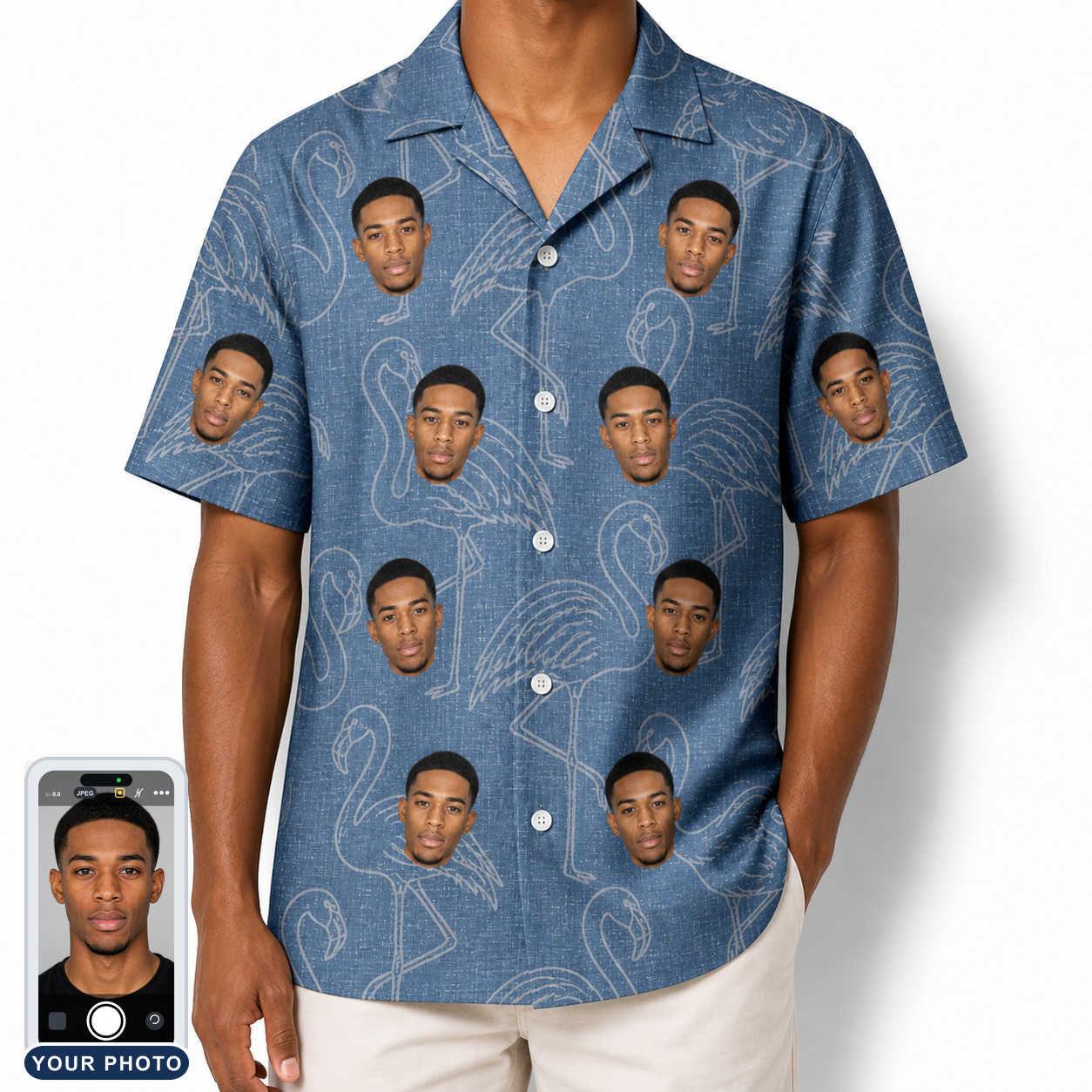 Men's Magenta Mingle Custom Face Hawaiian Shirt