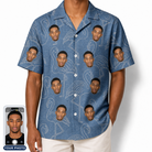 Men's Magenta Mingle Custom Face Hawaiian Shirt
