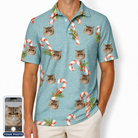 Men's Cane Carousel Custom Cat Face Polo Shirt