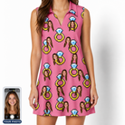Women's Jewel Jitters Custom Face V-Neck Dress