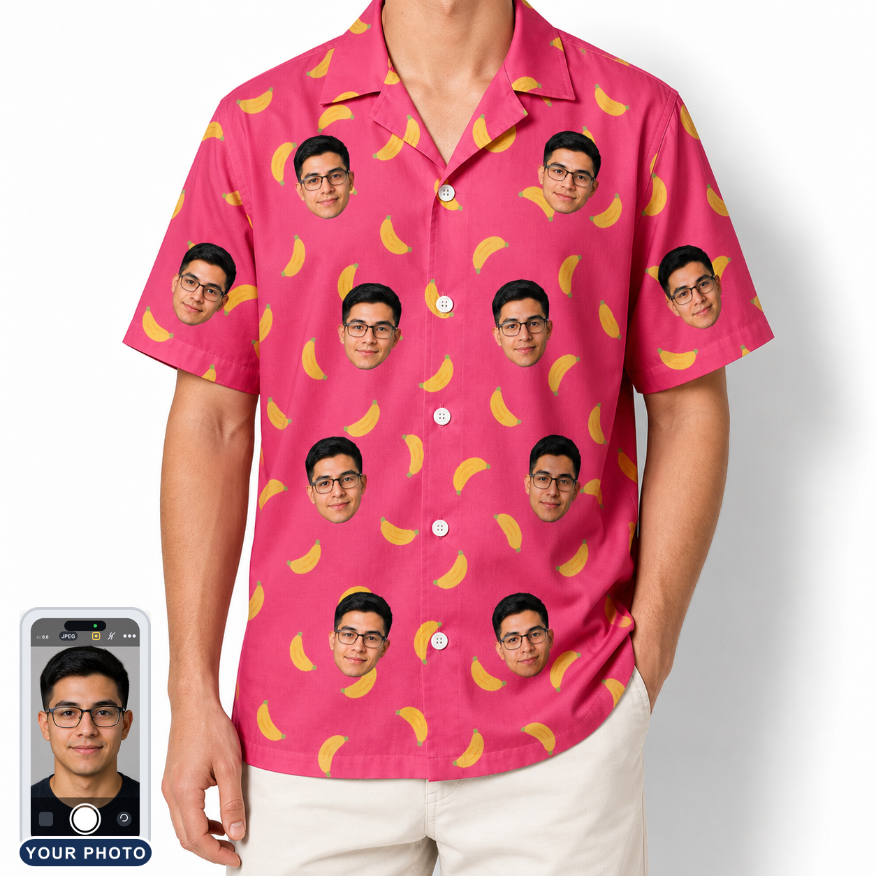 Men's Banana Bonanza Custom Face Hawaiian Shirt