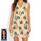 Women's Strap Squad Custom Face V-Neck Dress