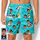 Men's Button Blizzard Custom Face Beach Shorts