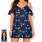 Women's Rebel Reflectors Custom Face Off-Shoulder Dress