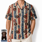 Men's Christmas Cuffs Custom Dog Face Hawaiian Shirt