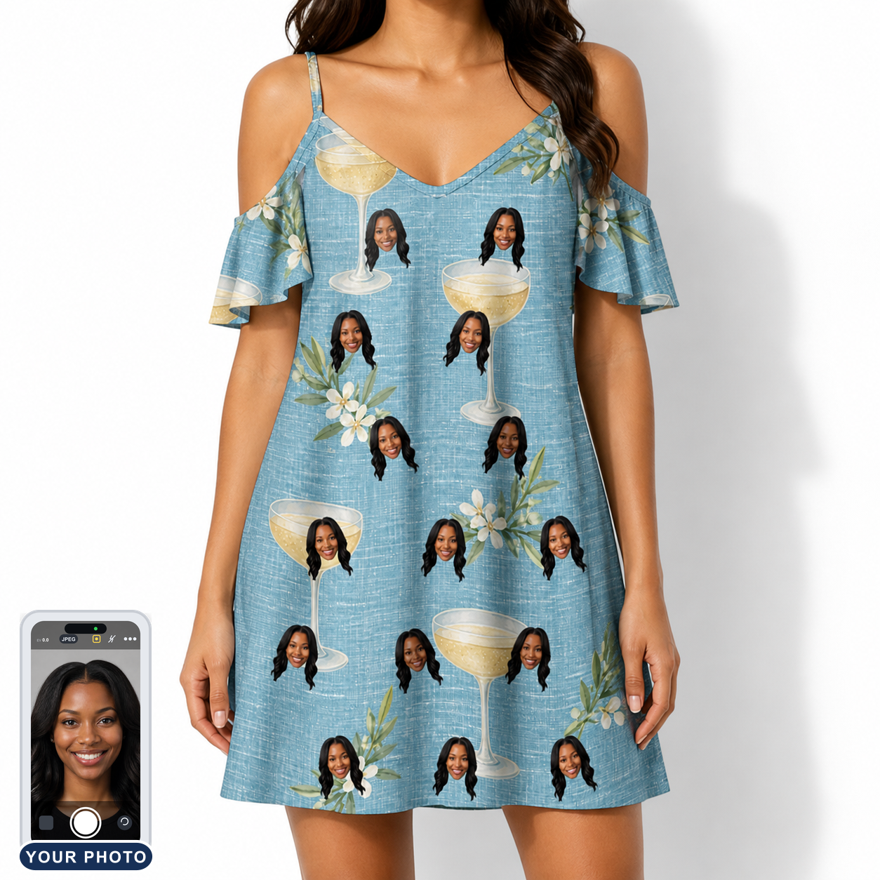Women's Coupe Coup Custom Face Off-Shoulder Dress
