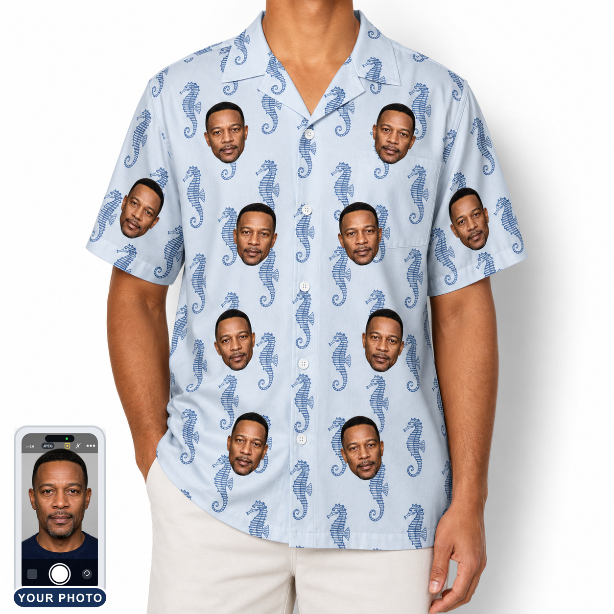 Men's Bridle Bubbles Custom Face Hawaiian Shirt