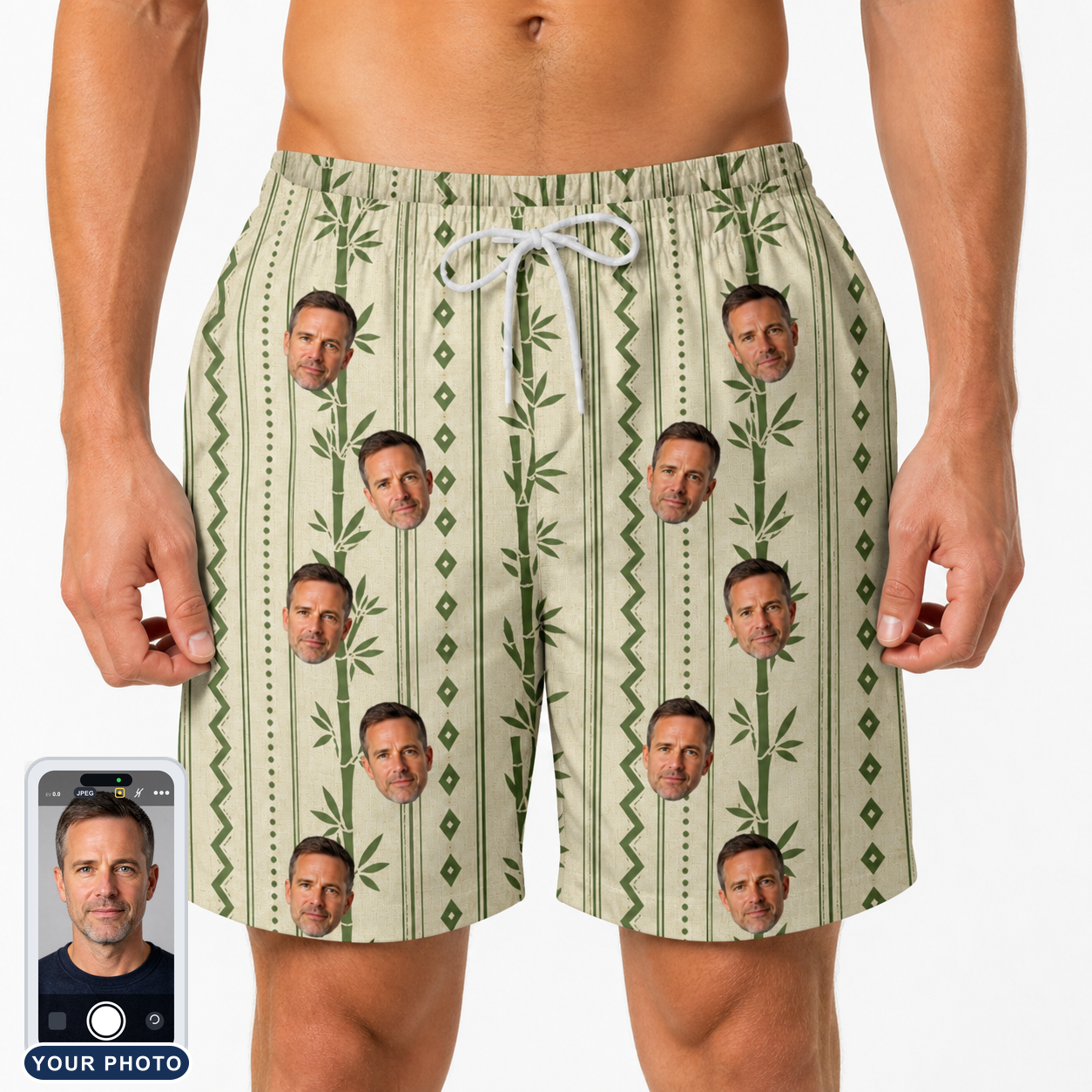 Men's Culm Conga Custom Face Beach Shorts
