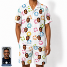 Men's Rainbow Ripples Custom Face Shirt & Shorts Set