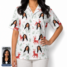 Women's Rudolph Ruckus Custom Face Hawaiian Shirt