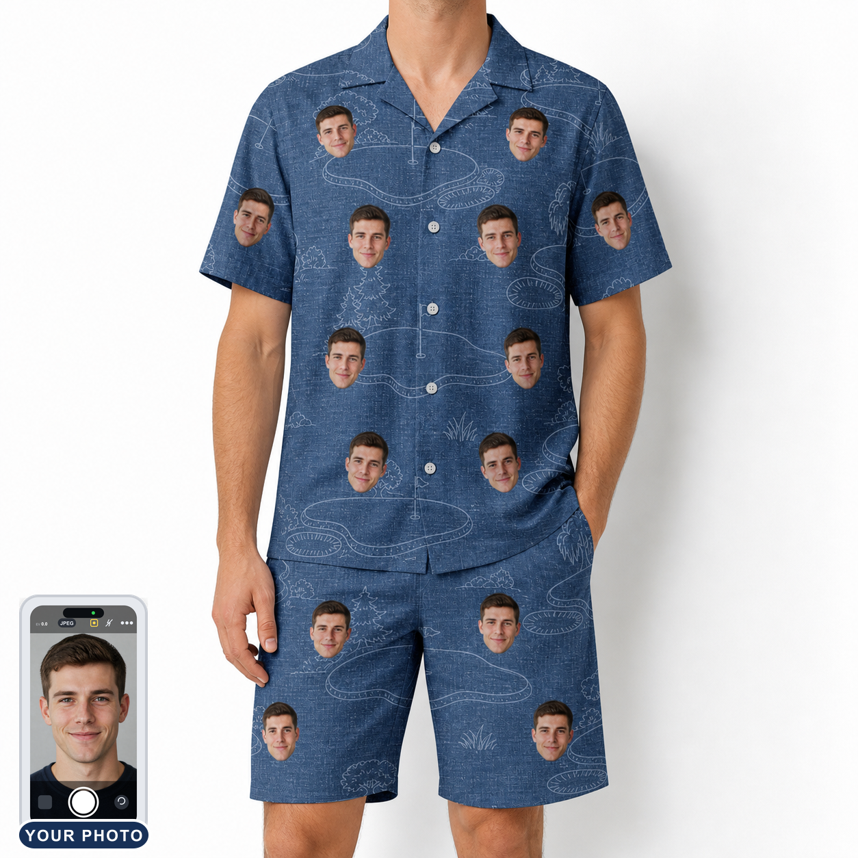 Men's Putt Pursuit Custom Face Shirt & Shorts Set