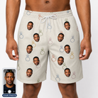 Men's Brilliant Bachelorette Custom Face Beach Shorts