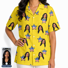 Women's Liberty Stripe Custom Face Hawaiian Shirt