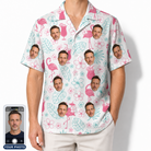 Men's Pink Pours Custom Face Hawaiian Shirt