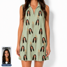 Women's Flame Fête Custom Face V-Neck Dress