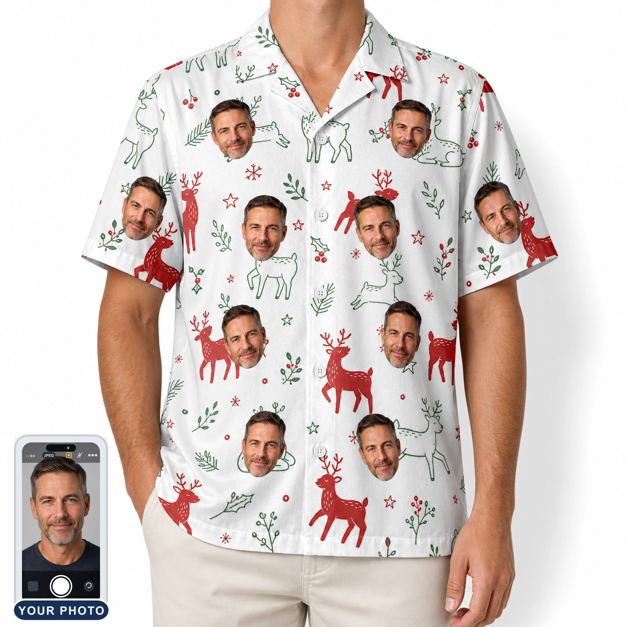 Men's Rudolph Ruckus Custom Face Hawaiian Shirt
