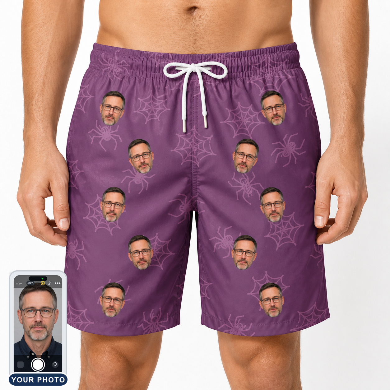 Men's Spindle Specters Custom Face Beach Shorts