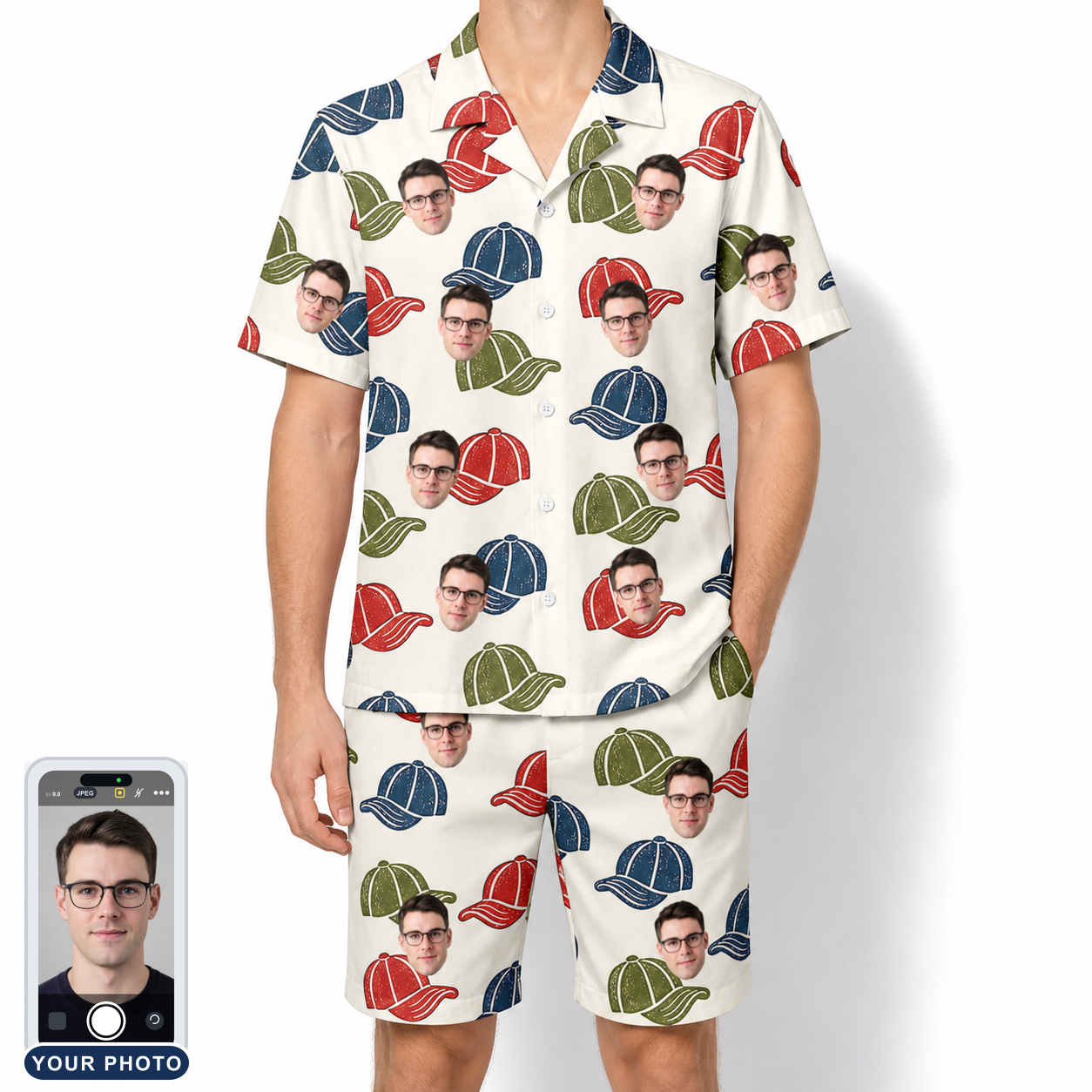 Men's Brim Bonds Custom Face Shirt & Shorts Set