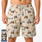 Men's Knotty Companions Custom Dog Face Beach Shorts