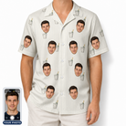 Men's Proposal Pails Custom Face Hawaiian Shirt
