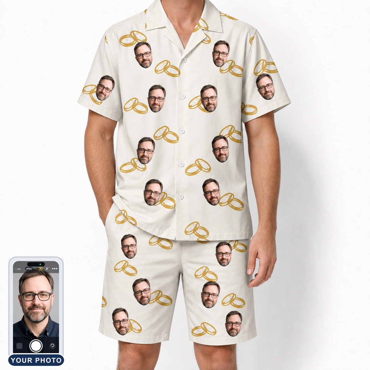 Men's Paired Piers Custom Face Shirt & Shorts Set