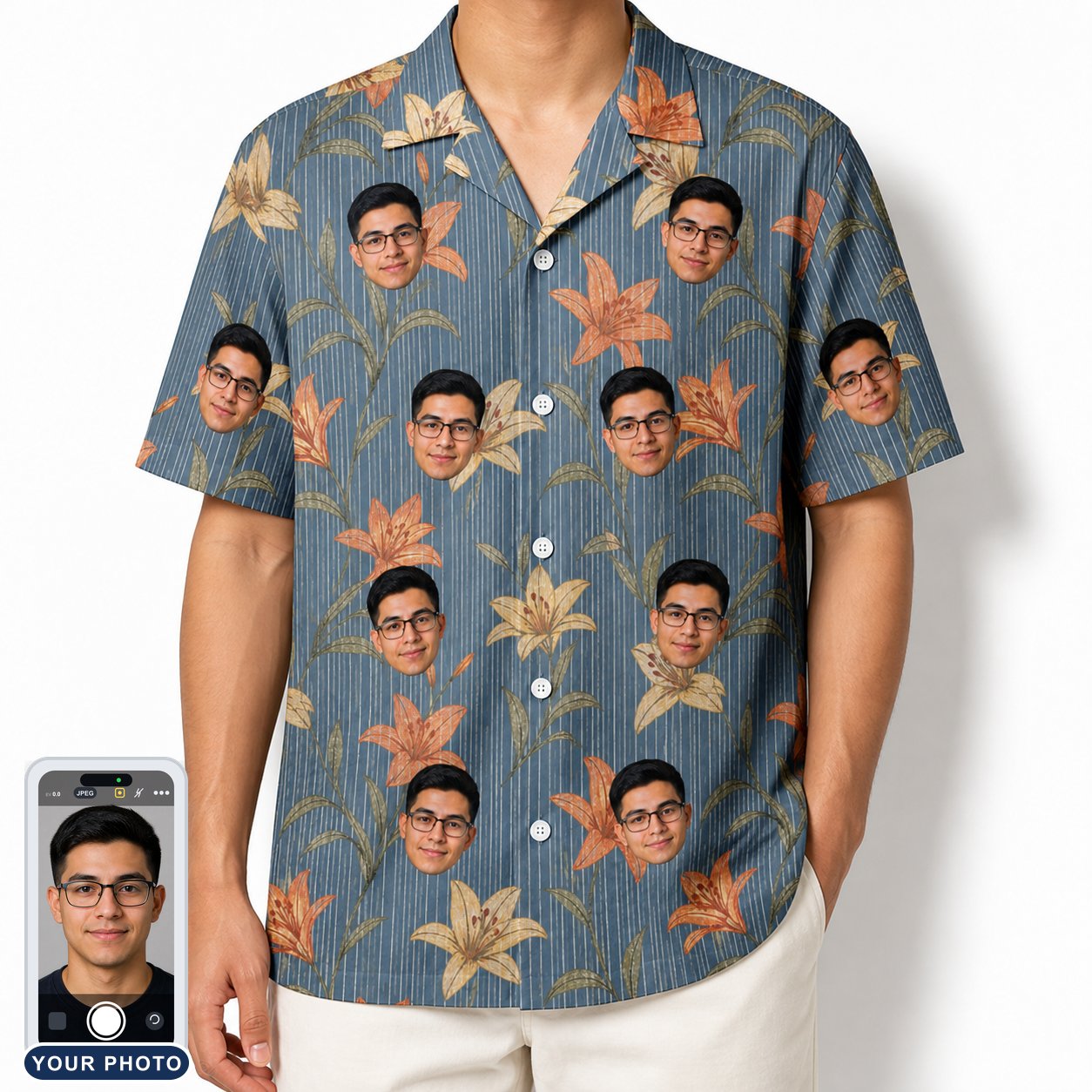 Men's Lily Limelight Custom Face Hawaiian Shirt