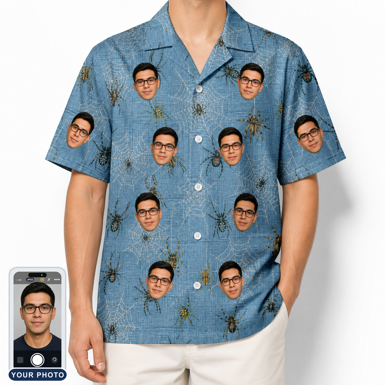 Men's Scuttle Sideshow Custom Face Hawaiian Shirt