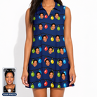 Women's Stringlight Soirée Custom Face V-Neck Dress