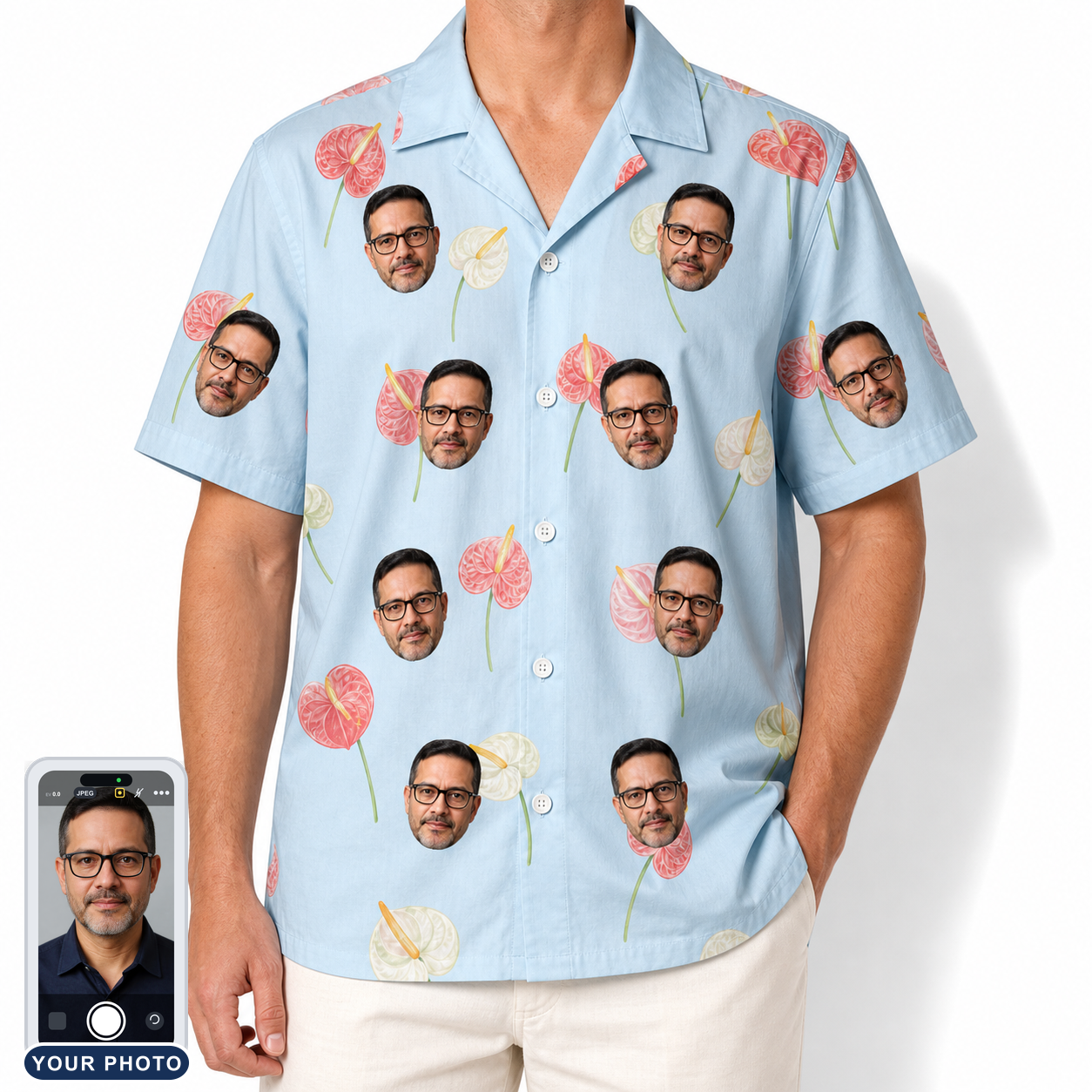 Men's Spatha Spark Custom Face Hawaiian Shirt