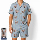 Men's Purrcussion Pings Custom Cat Face Shirt & Shorts Set