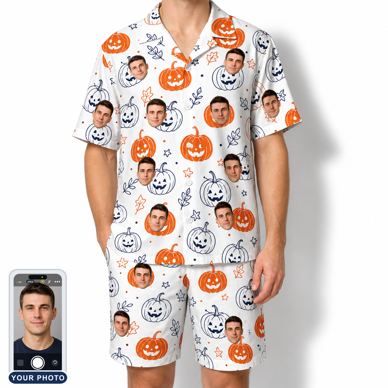 Men's Jack O'Jitters Custom Face Shirt & Shorts Set