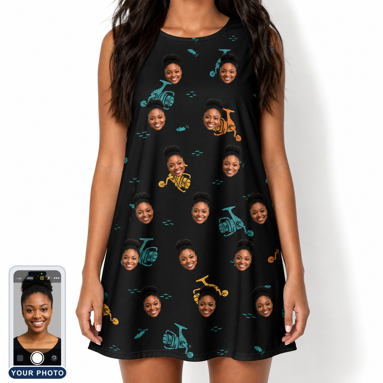 Women's Spool Foolery Custom Face Tank Dress
