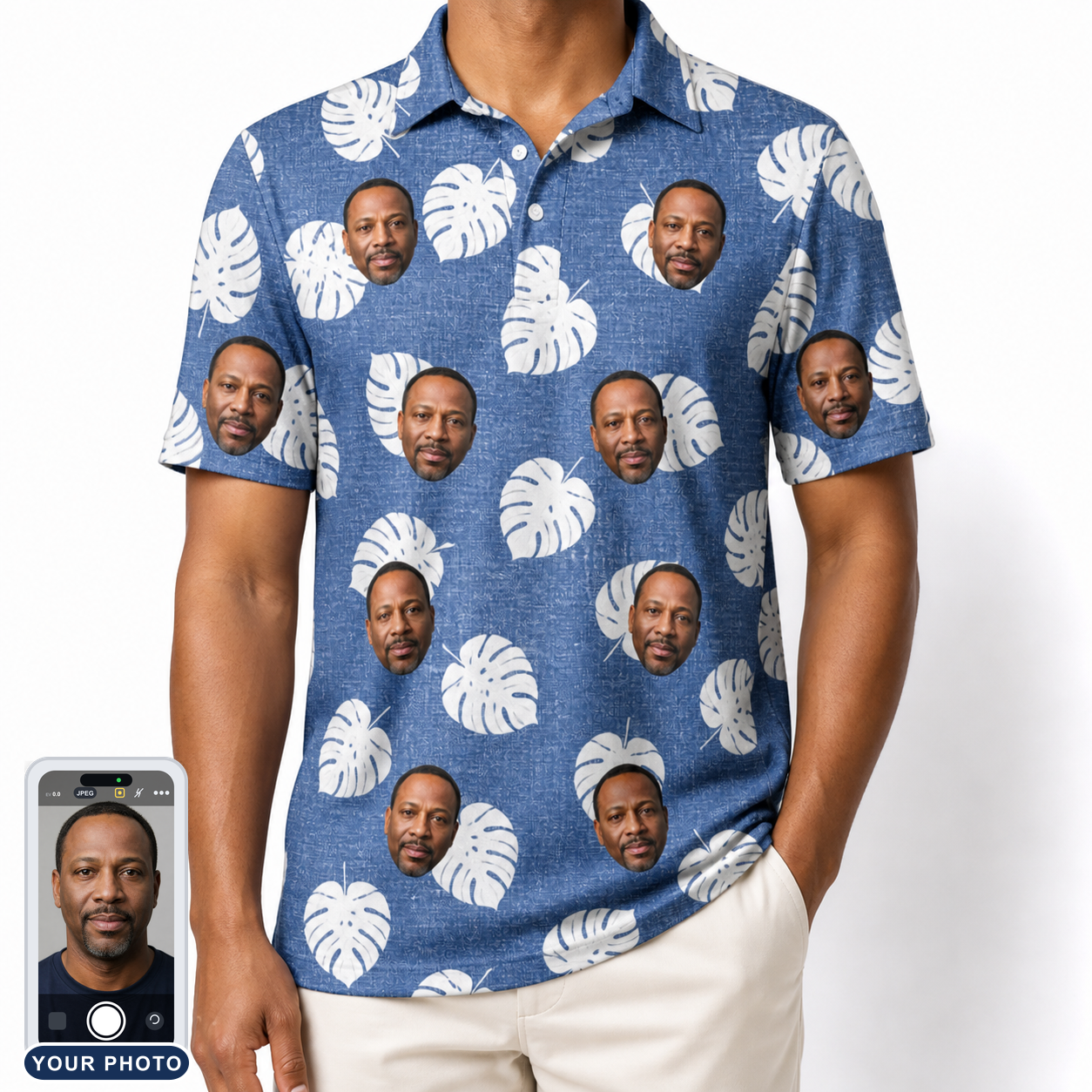 Men's Split Personality Custom Face Polo Shirt