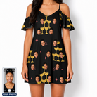 Women's Shoreline Cheers Custom Face Off-Shoulder Dress