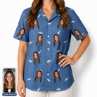 Women's Mako Minnows Custom Face Hawaiian Shirt