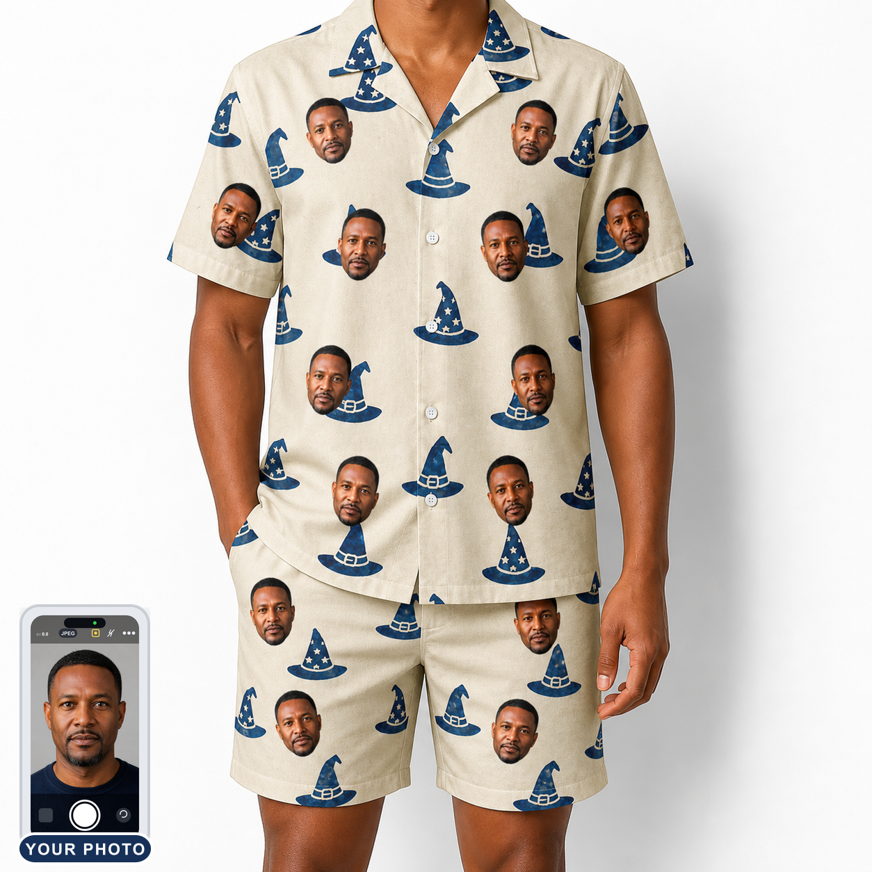 Men's Witchy Whirl Custom Face Shirt & Shorts Set