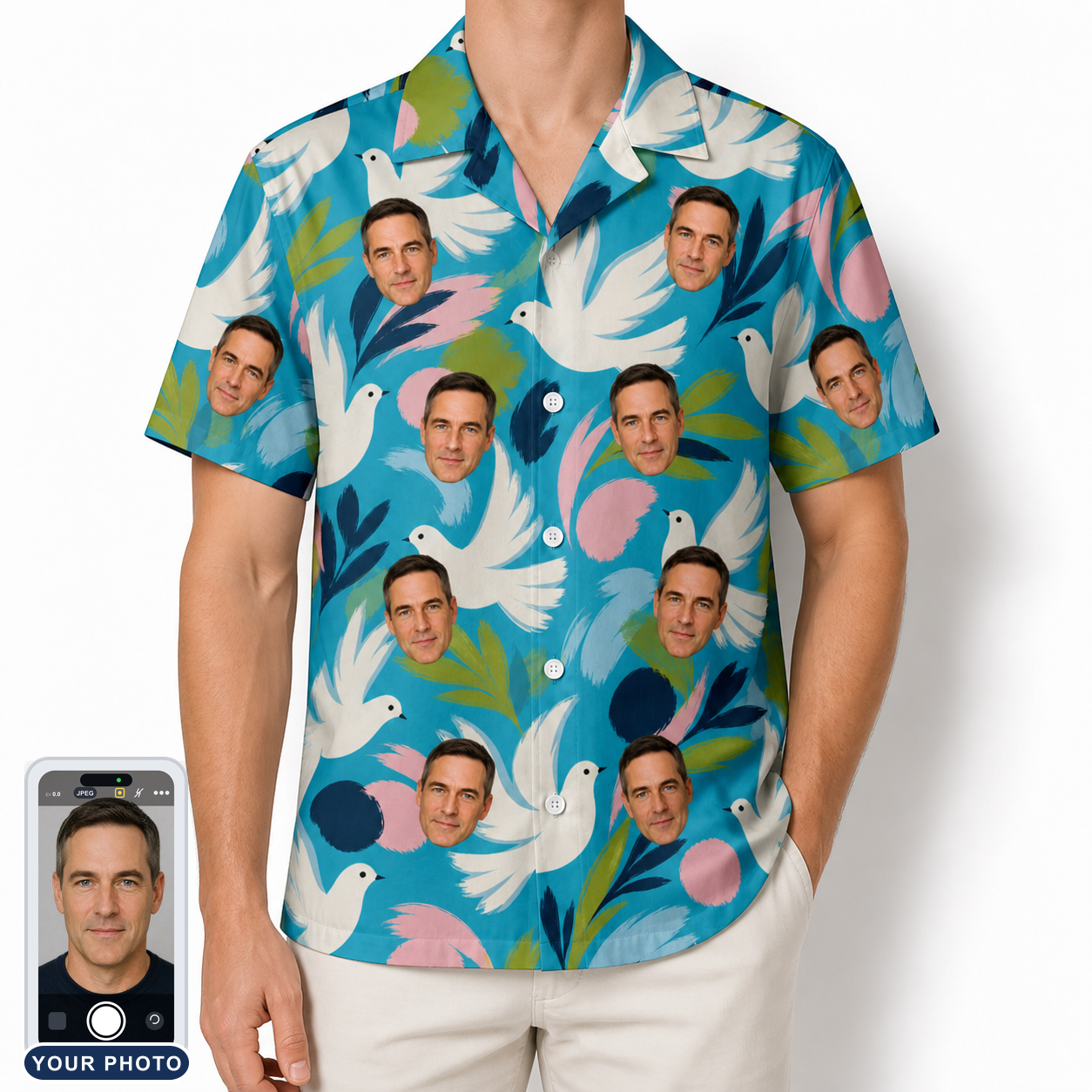 Men's Altar Aviary Custom Face Hawaiian Shirt