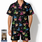 Men's Moonlit Millinery Custom Cat Face Shirt & Shorts Set