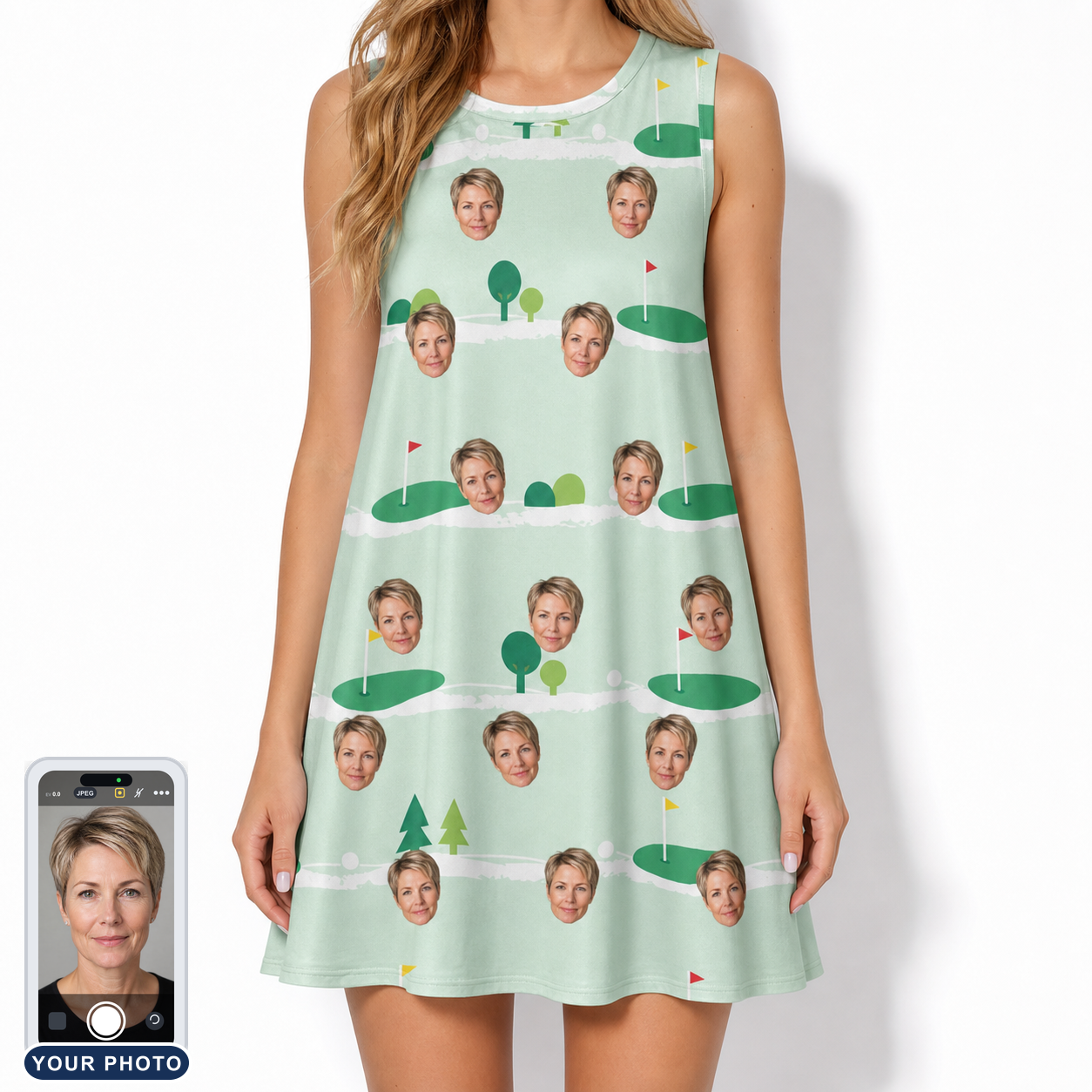 Women's Hole Hilarity Custom Face Tank Dress