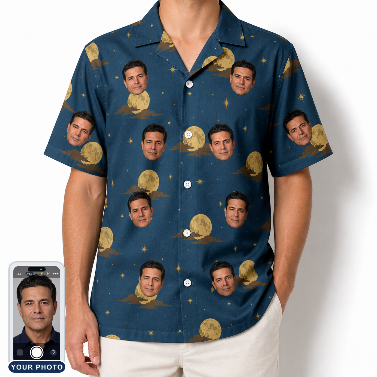 Men's Lunar Laughs Custom Face Hawaiian Shirt