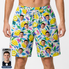 Men's Citron Confetti Custom Face Beach Shorts