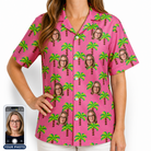 Women's Sepia Sojourn Custom Face Hawaiian Shirt