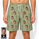 Men's Flame Fête Custom Face Beach Shorts