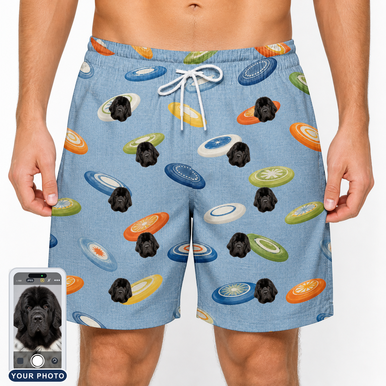 Men's Aero Barkers Custom Dog Face Beach Shorts