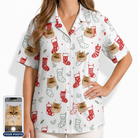 Women's Yule Pouches Custom Cat Face Hawaiian Shirt