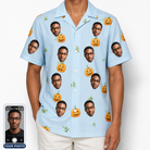 Men's Toothy Torchlight Custom Face Hawaiian Shirt