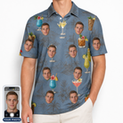 Men's Lounge Libations Custom Face Polo Shirt