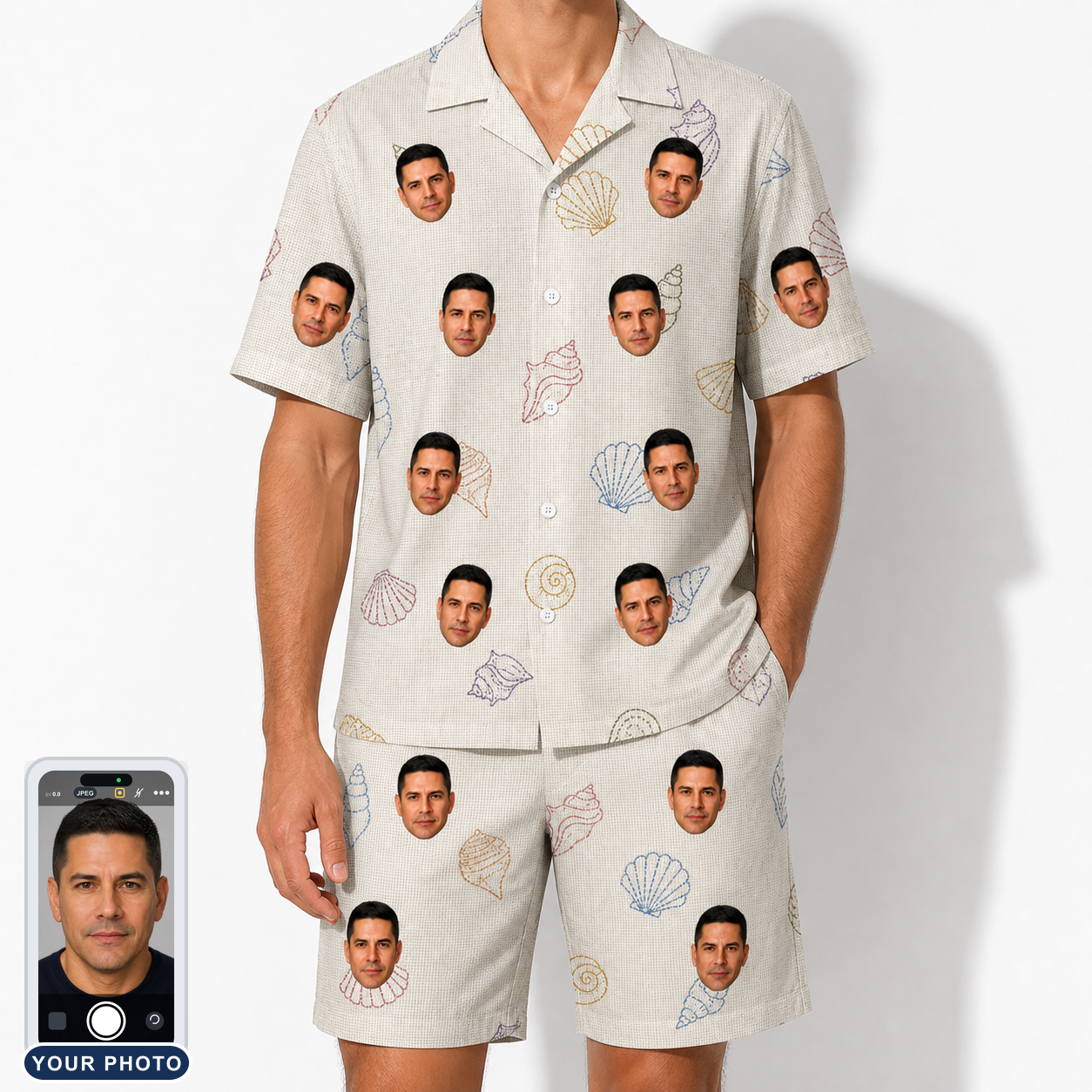 Men's Bivalve Bounce Custom Face Shirt & Shorts Set