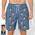 Men's Magenta Mingle Custom Face Beach Shorts